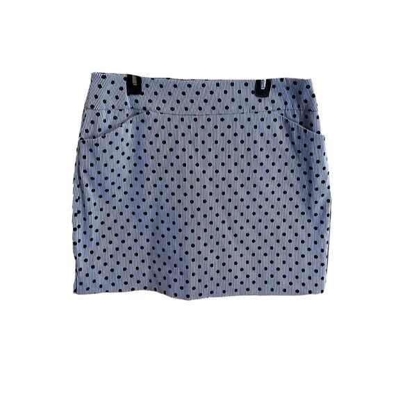 Charter Club Skort Blue White Striped Polka Dot Golf Tennis SZ 14 - Picture 1 of 7